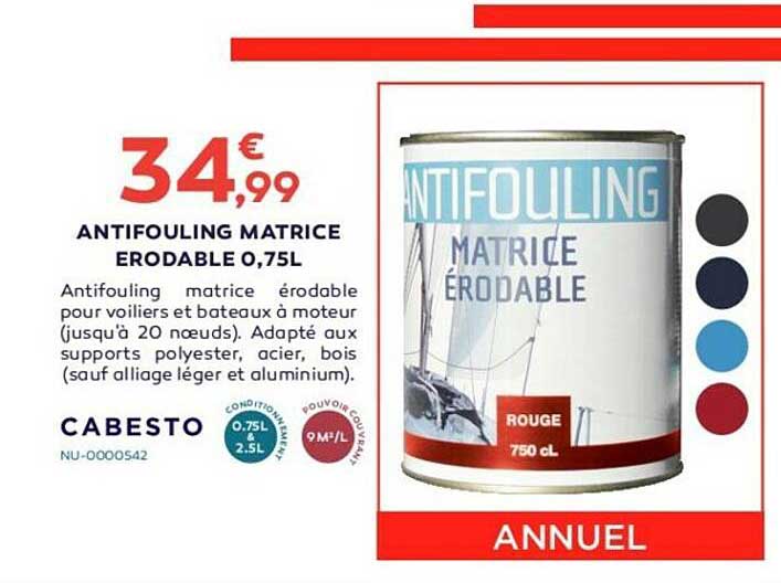 Antifouling Matrice Erodable0,75m Cabesto