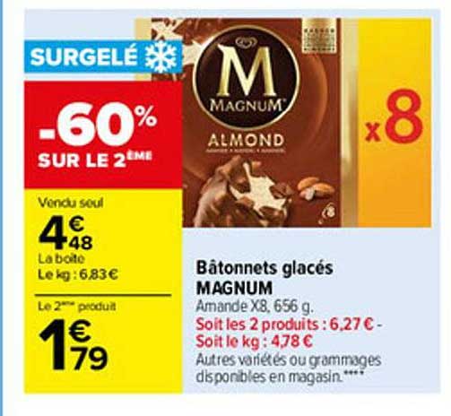 Bâtonnets Glacés Magnum -30% Sur Le 2ème