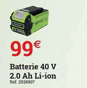 batterie 40 v 2.0 ah li-ion