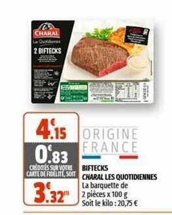 biftecks charal quotidiennes