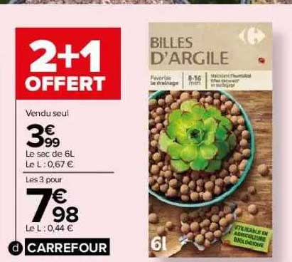 billes d'argile carrefour