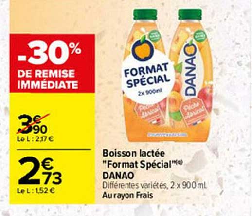 boisson lactée format spécial danao -30% remise immédiate