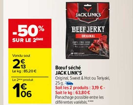 bœuf séché jack link's