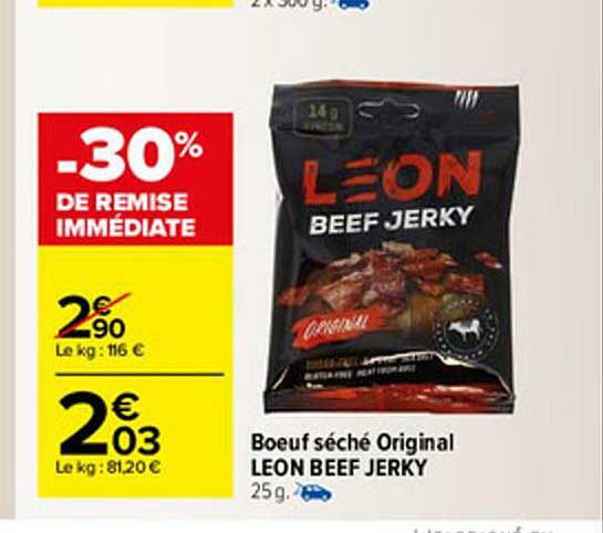 bœuf séché original léon beef jerky