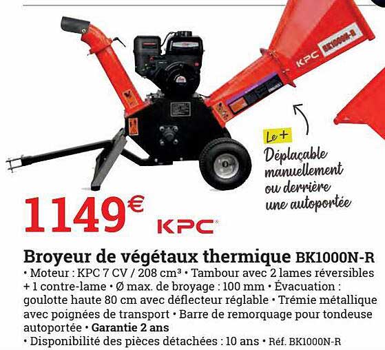 broyeur de végétaux thermique bk1000n-r kpc