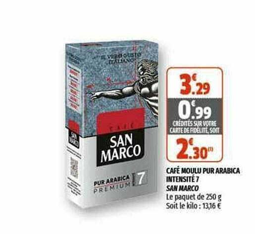 café moulu pur arabica intensité 7 san marco