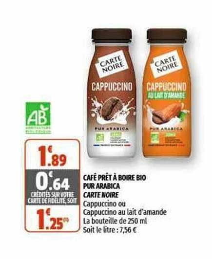 Café Prêt à Boire Bio Pur Arabica Carte Noire