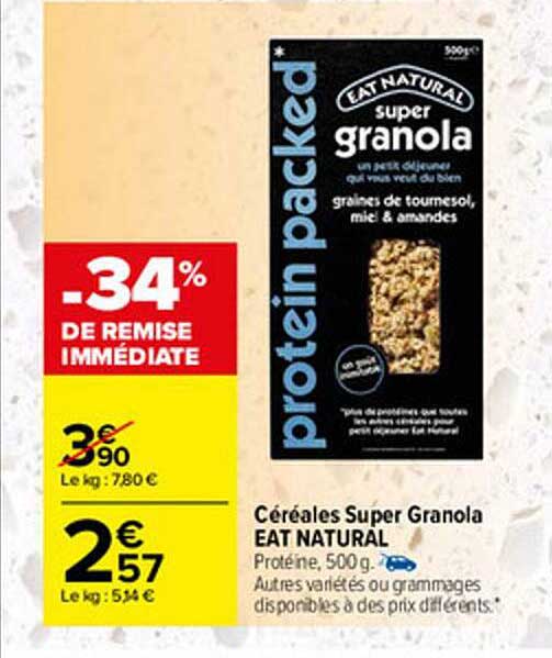 Céréales Super Granols Eat Natural -34% Remise Immédiate