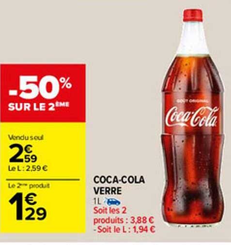 coca-cola verre -50% sur le 2ème