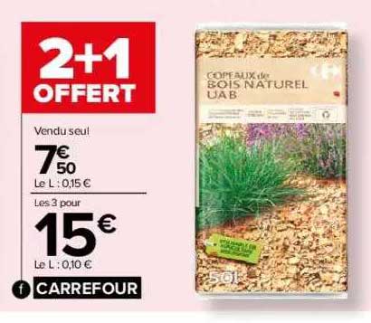 copeau de bois naturel uab carrefour