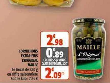 cornichons extra-fins l'original maille