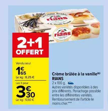 crème brûlée à la vanille rians