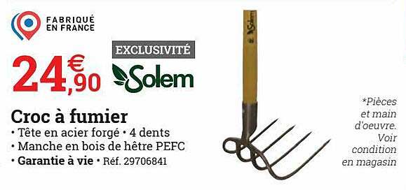 croc à fumier solem