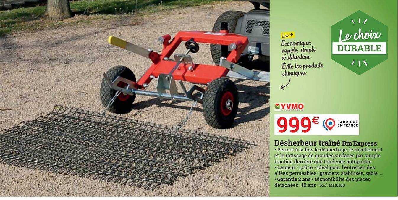désherbeur traîné bin'express yvmo