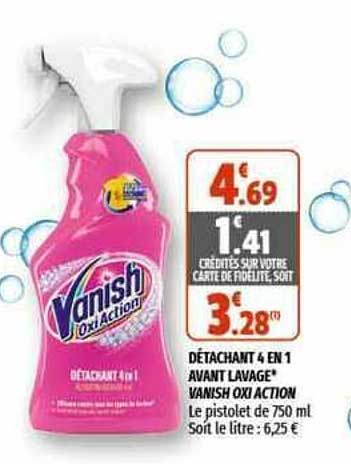 détachant 4 en 1 avant lavage vanish oxi action