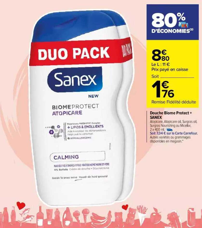 douche biome protect + sanex