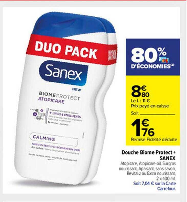 douche biome protect sanex