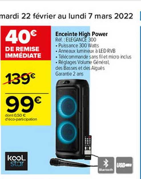 enceinte high power kool star