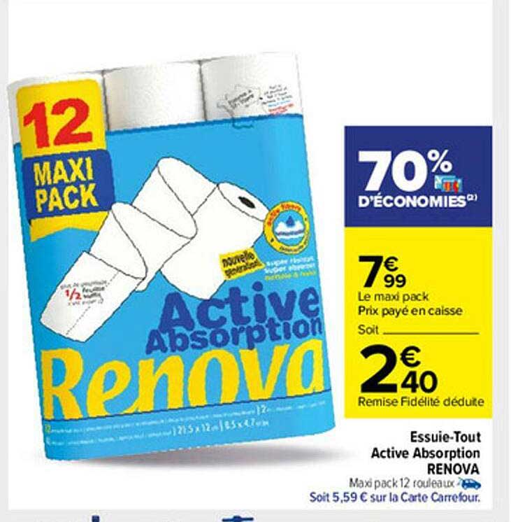 essuie-tout active absorption renova