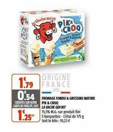 fromage fondu & gressins nature p!k & croq la vache qui rit