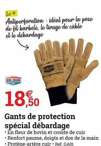 gants de protection spécial débardage solidur