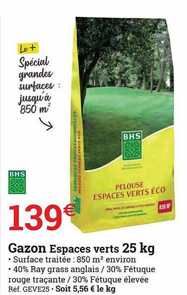 gazon espaces verts 25 kg
