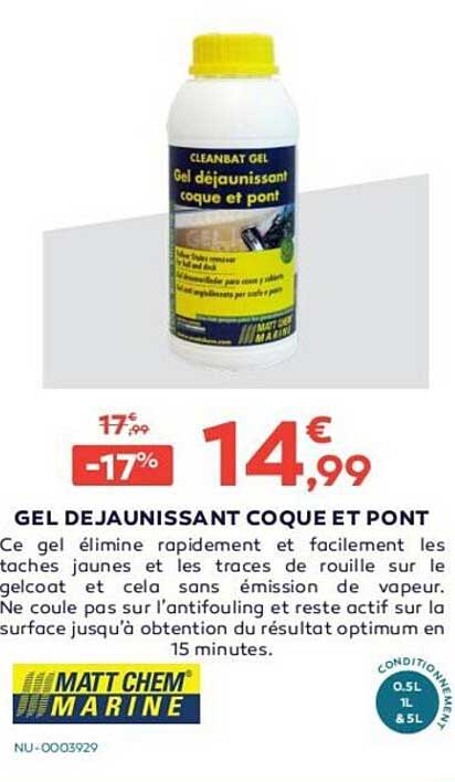 gel déjaunissant coque et pont