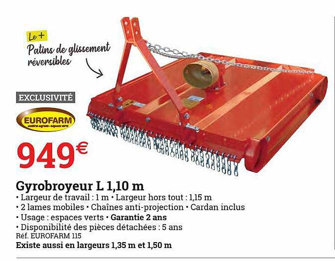 gyrobroyeur l 1,10 m eurofarm