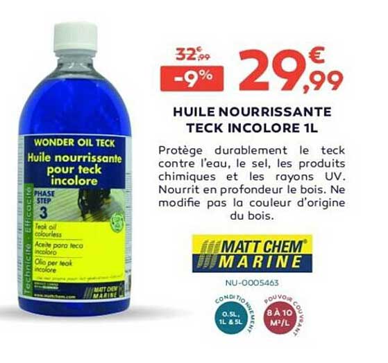 huile nourrissante teck incolore 1l