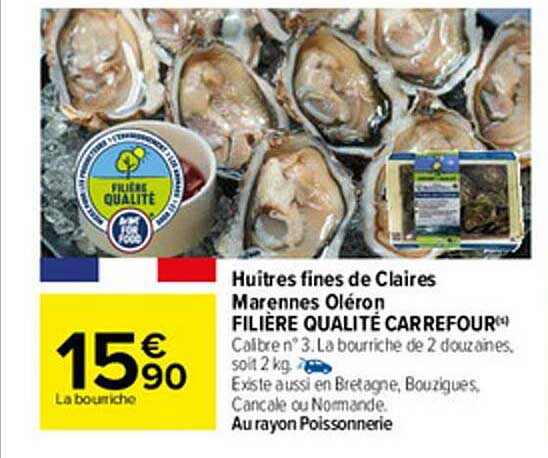 huîtres fines de claires marennes oléron filière qualité carrefour