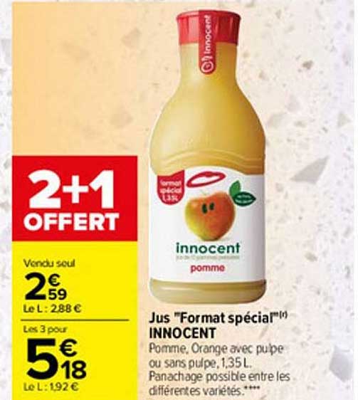 jus format spécial innocent 2+1 offert