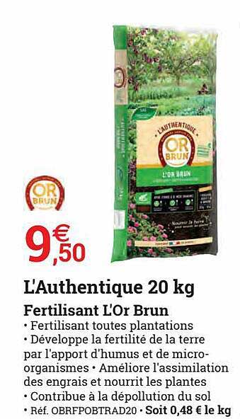 l'authentique 20 kg fertilisant l'or brun