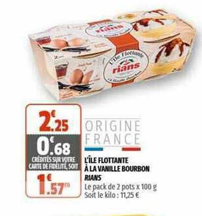 l'île flottante à la vanille bourbon rians