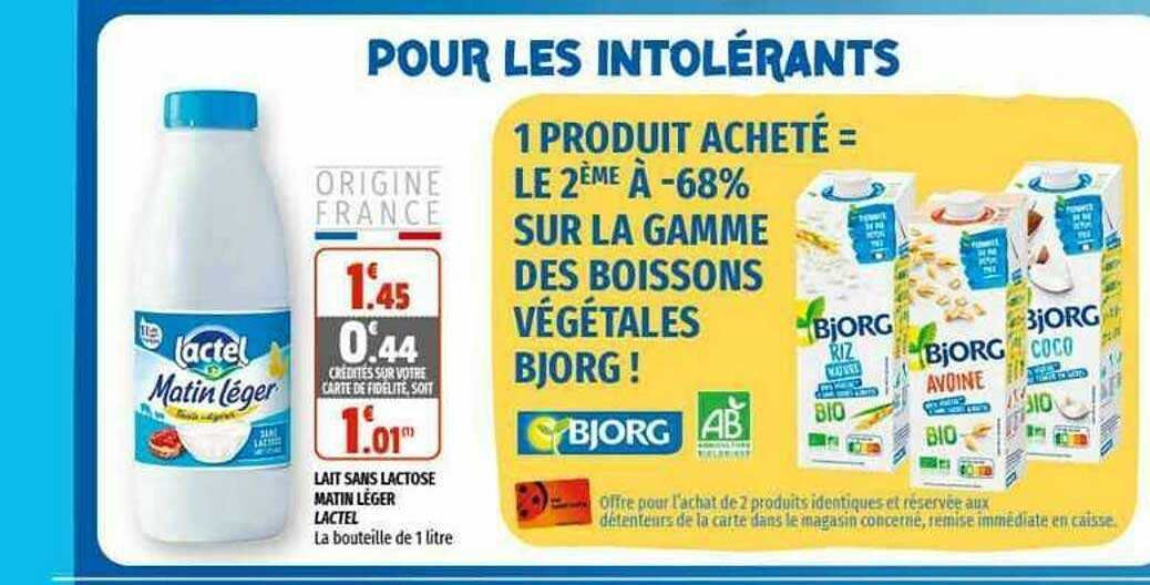 Lait Sans Lactose Matin Léger Lactel