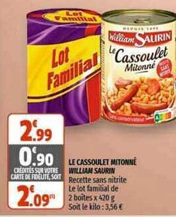 le cassoulet mitonné william saurin