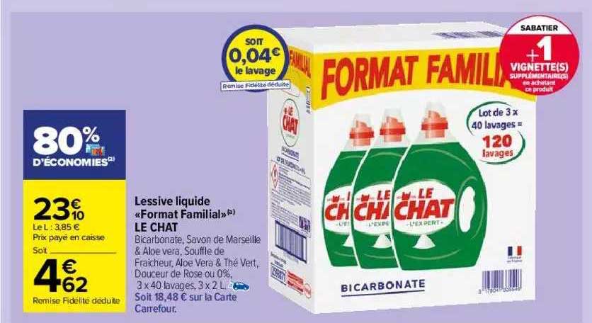 lessive liquide "format familial" le chat