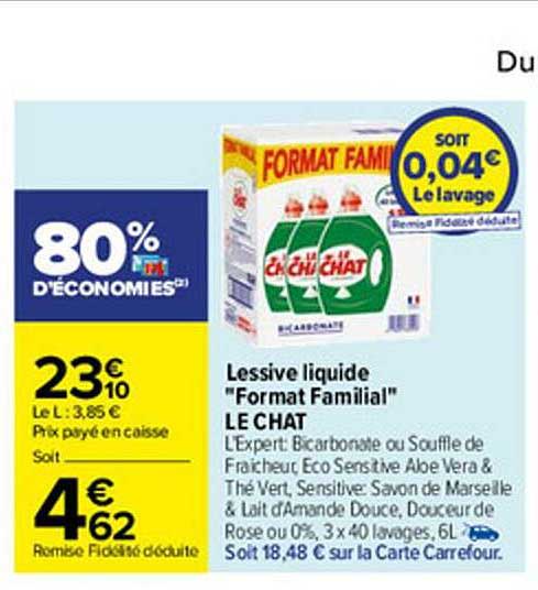 lessive liquide "format familial" le chat