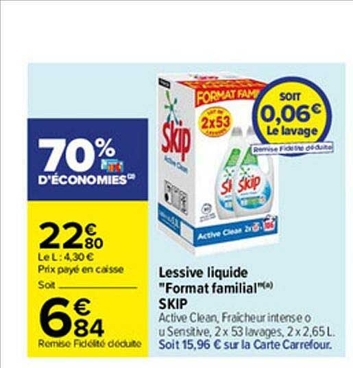 lessive liquide "format familial" skip