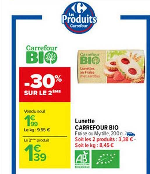 lunette carrefour bio