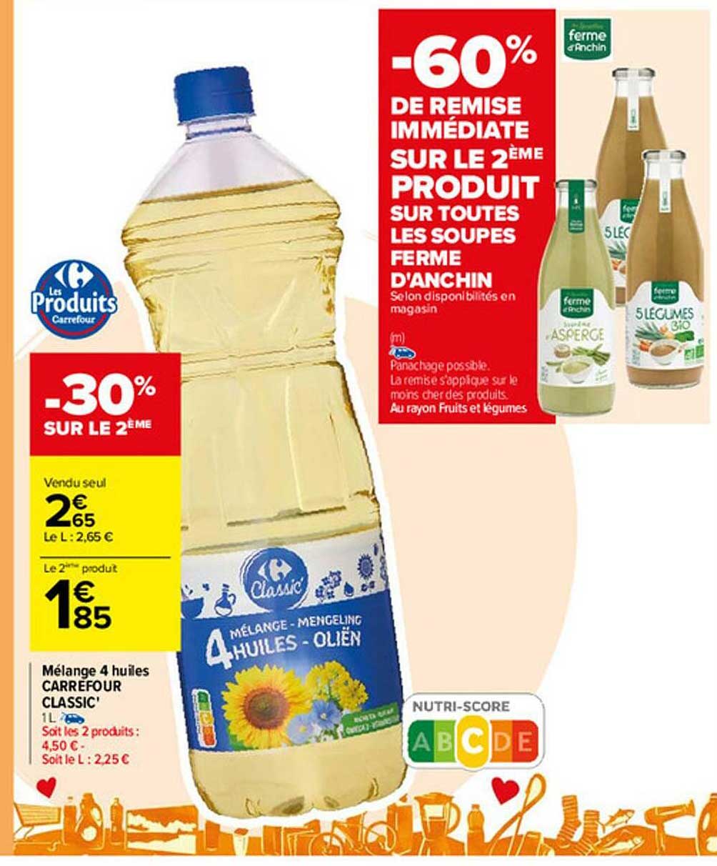 Mélange 4 Huiles Carrefour Classic -30% Sur Le 2ème
