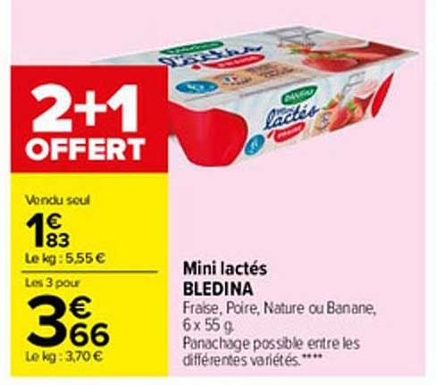 Mini Lactés Bledina 2+1 Offert