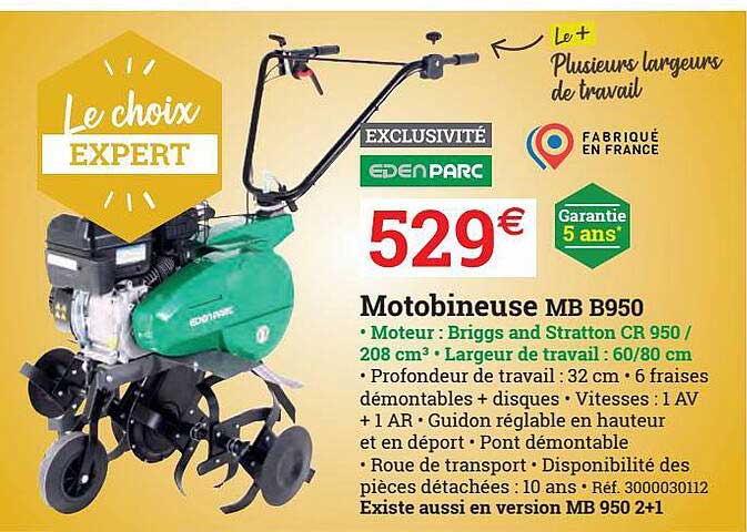 motibineuse mb b950 eden parc