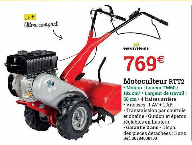 motoculteur rtt2 eurosystems