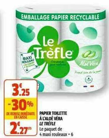 Papier Toilette à L'aloé Véra Le Trèfle