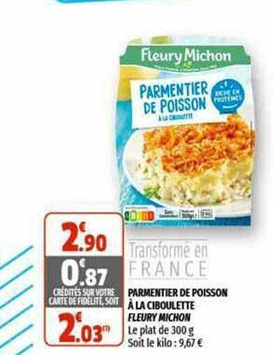 parmentier de poisson à la ciboulette fleury michon