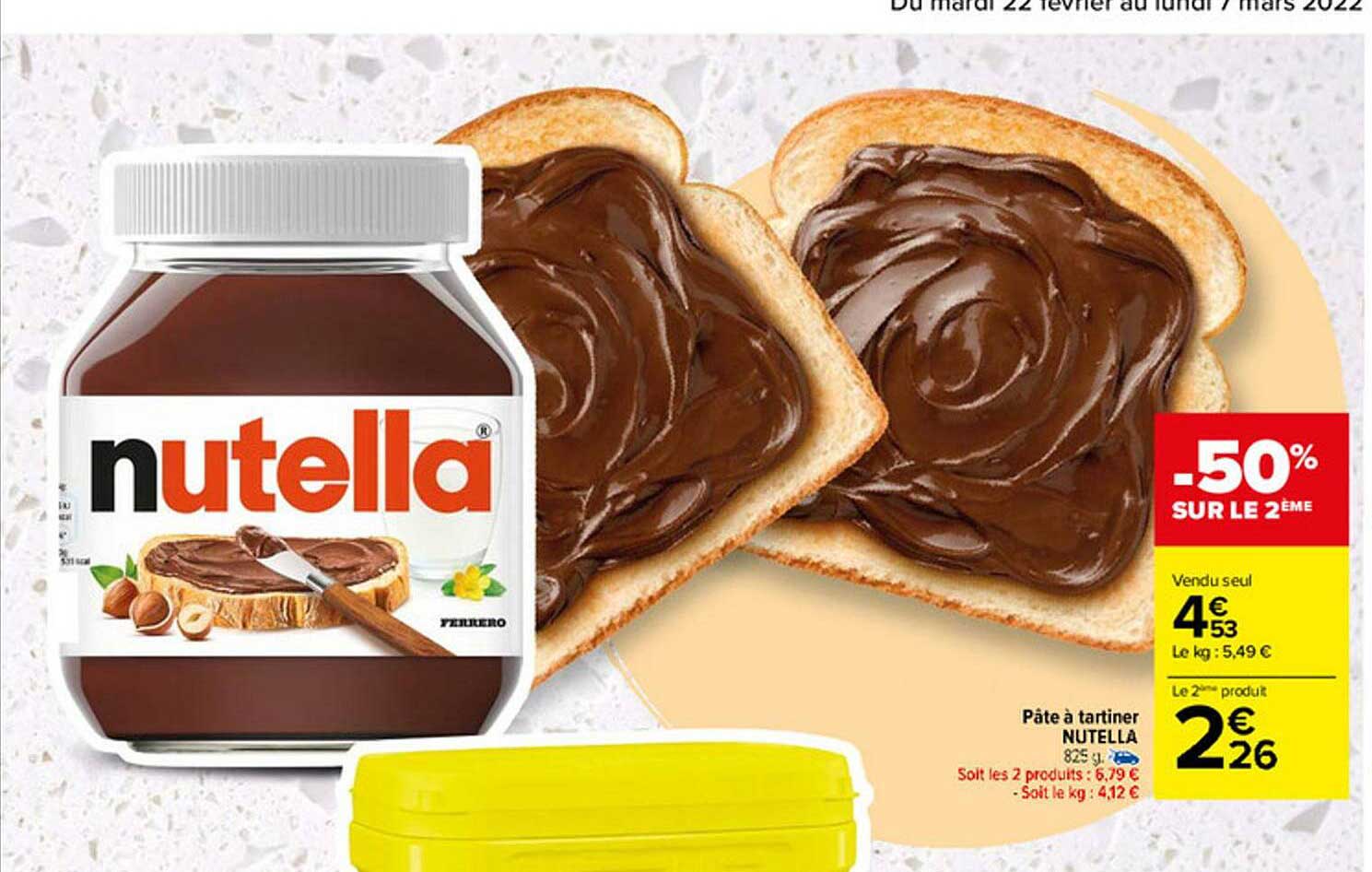 Pâte à Tartiner Nutella -50% Sur Le 2ème