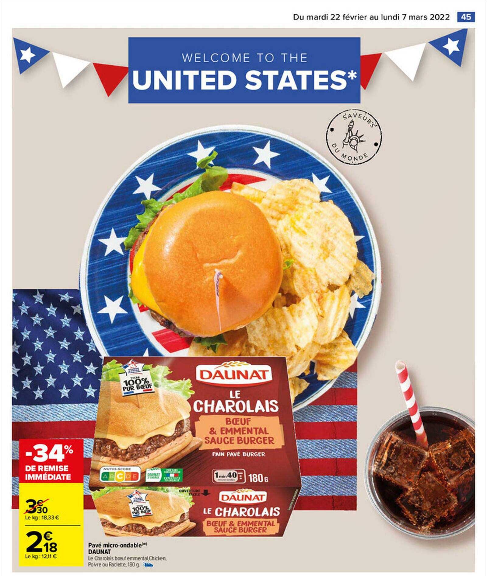 pavé micro-ondable daunat -34% remise immédiate