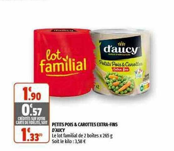 petits pois & carottes extra-fins d'aucy
