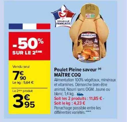 poulet pleine saveur maître coq