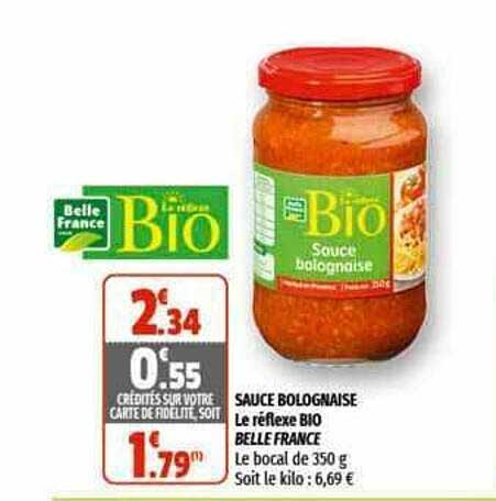 sauce bolognaise le réflexe bio belle france